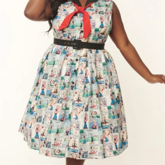 Unique Vintage Popeye Dress size 16 - Picture 1 of 4